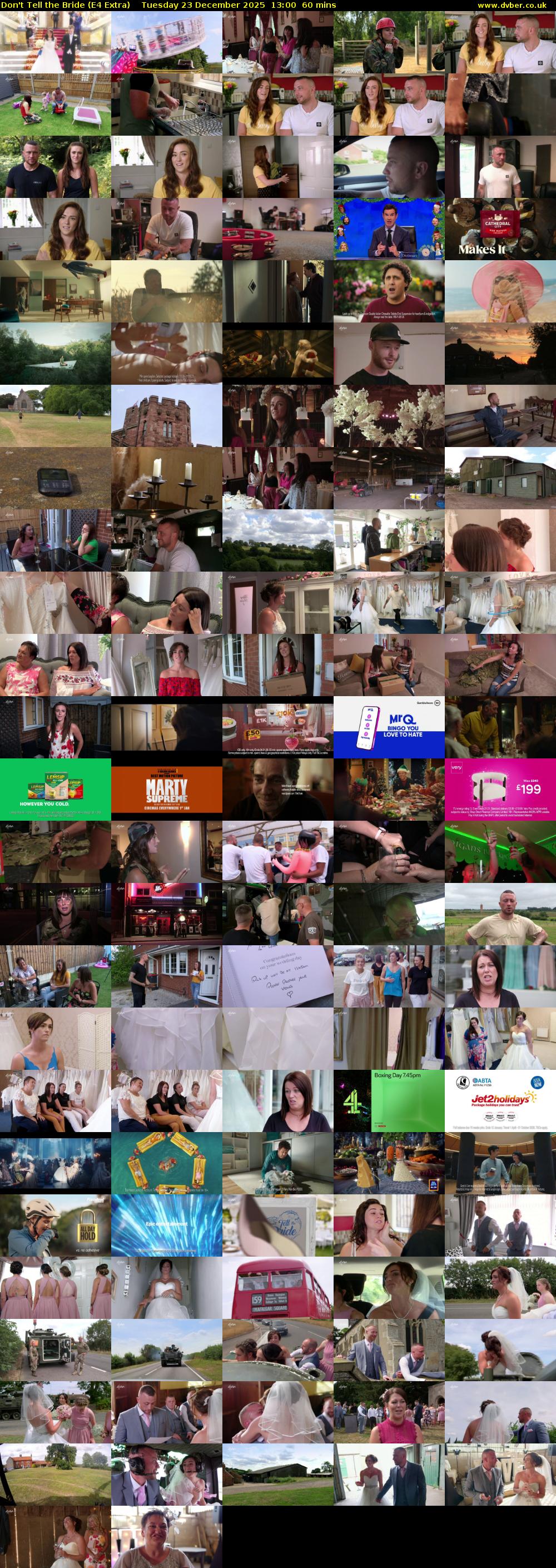 Don't Tell the Bride (E4 Extra) Tuesday 23 December 2025 13:00 - 14:00