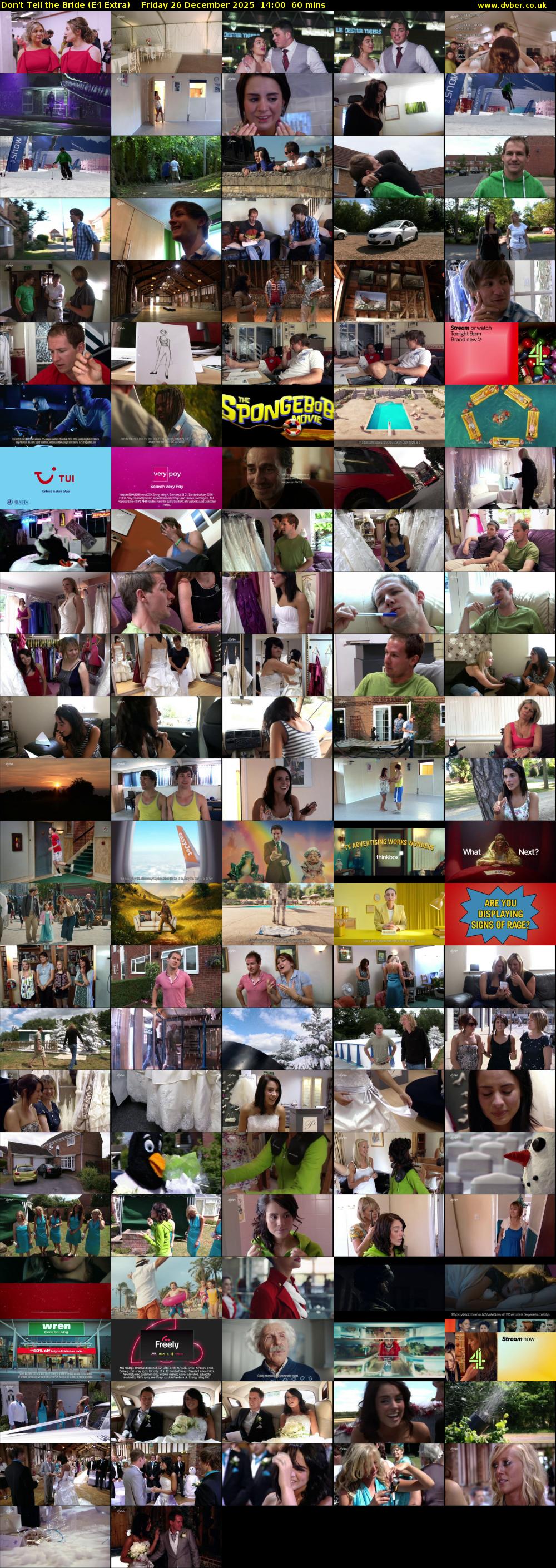 Don't Tell the Bride (E4 Extra) Friday 26 December 2025 14:00 - 15:00