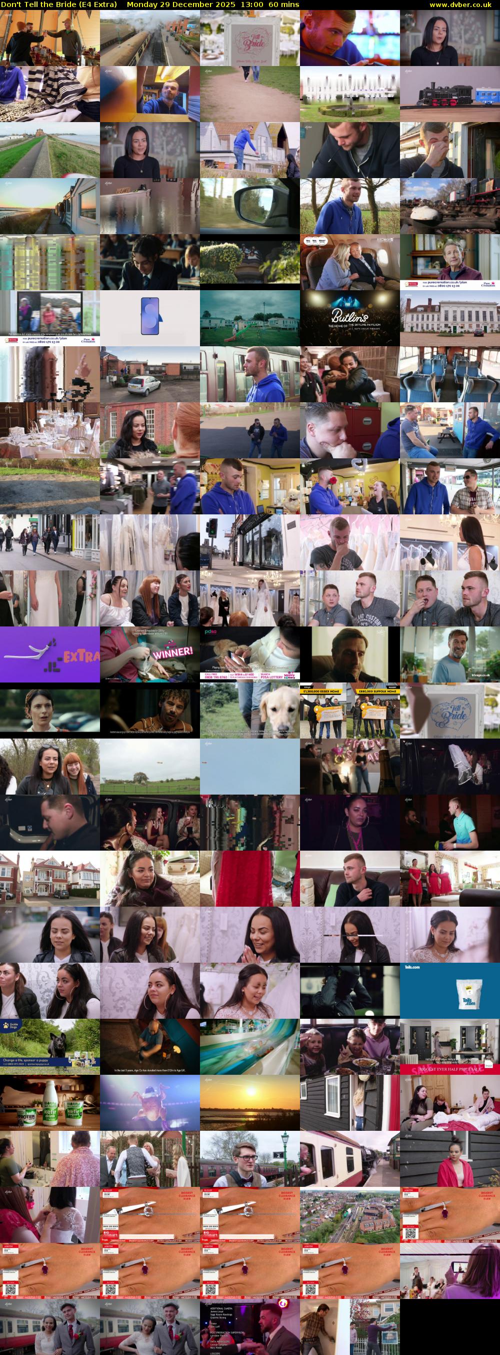 Don't Tell the Bride (E4 Extra) Monday 29 December 2025 13:00 - 14:00