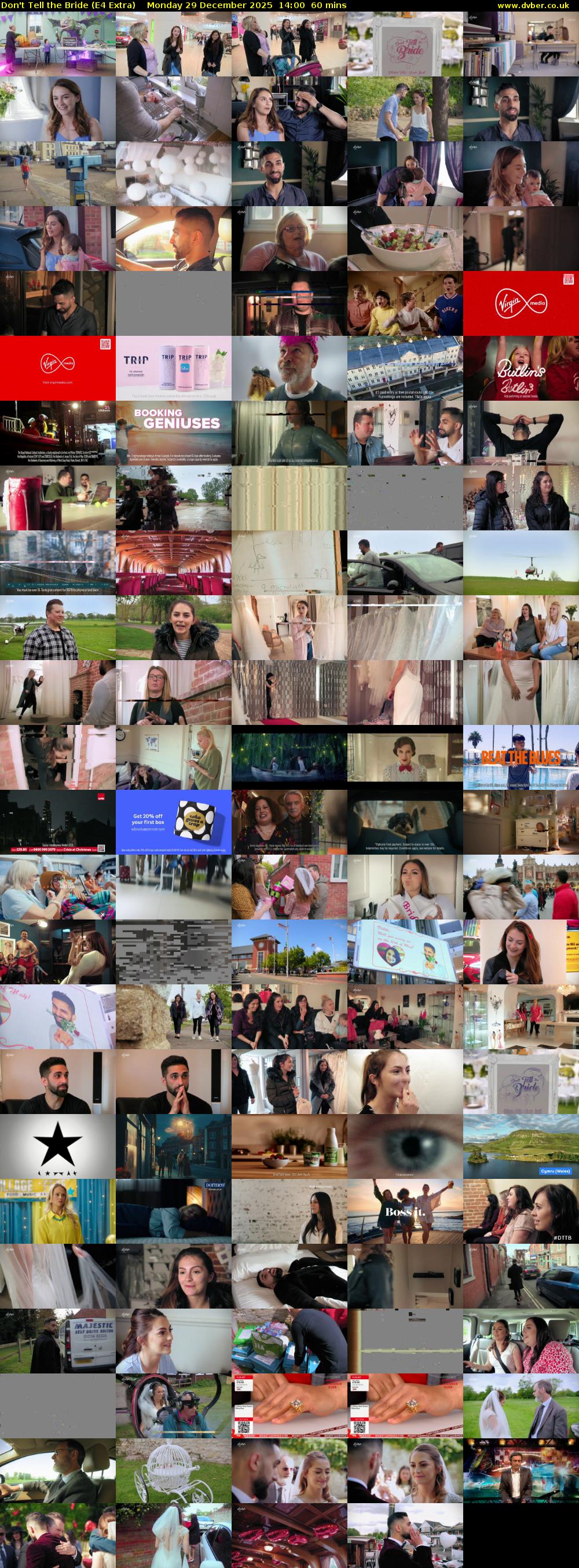 Don't Tell the Bride (E4 Extra) Monday 29 December 2025 14:00 - 15:00