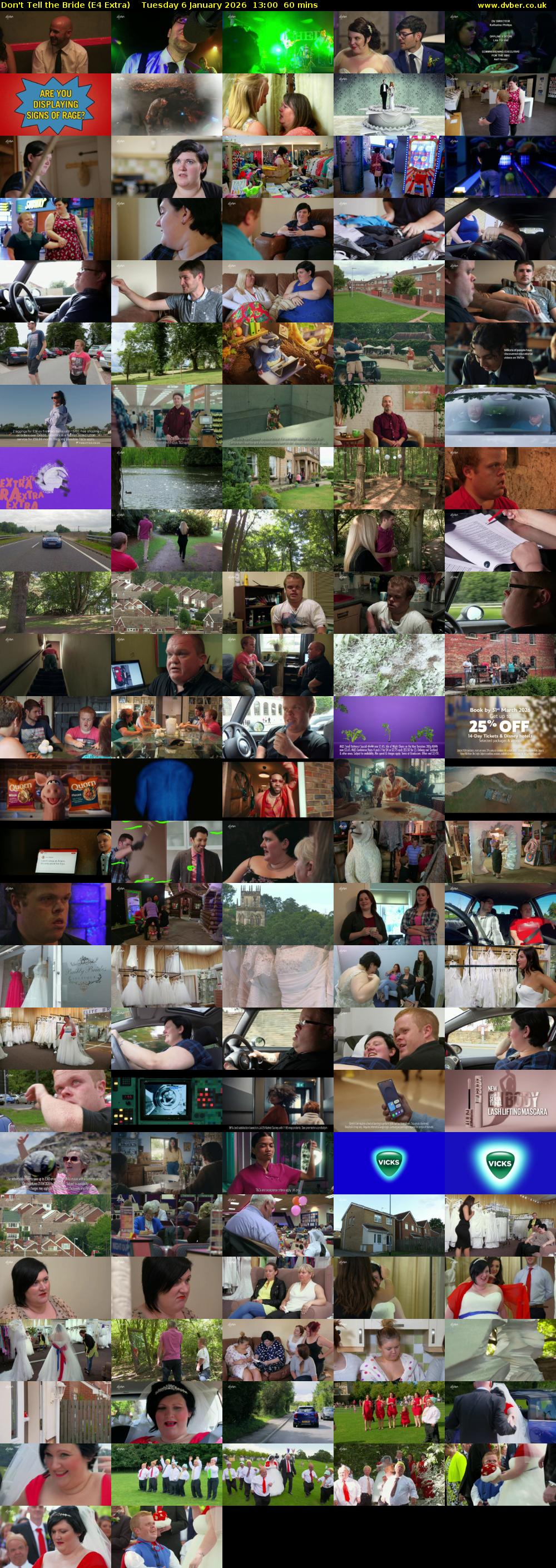 Don't Tell the Bride (E4 Extra) Tuesday 6 January 2026 13:00 - 14:00