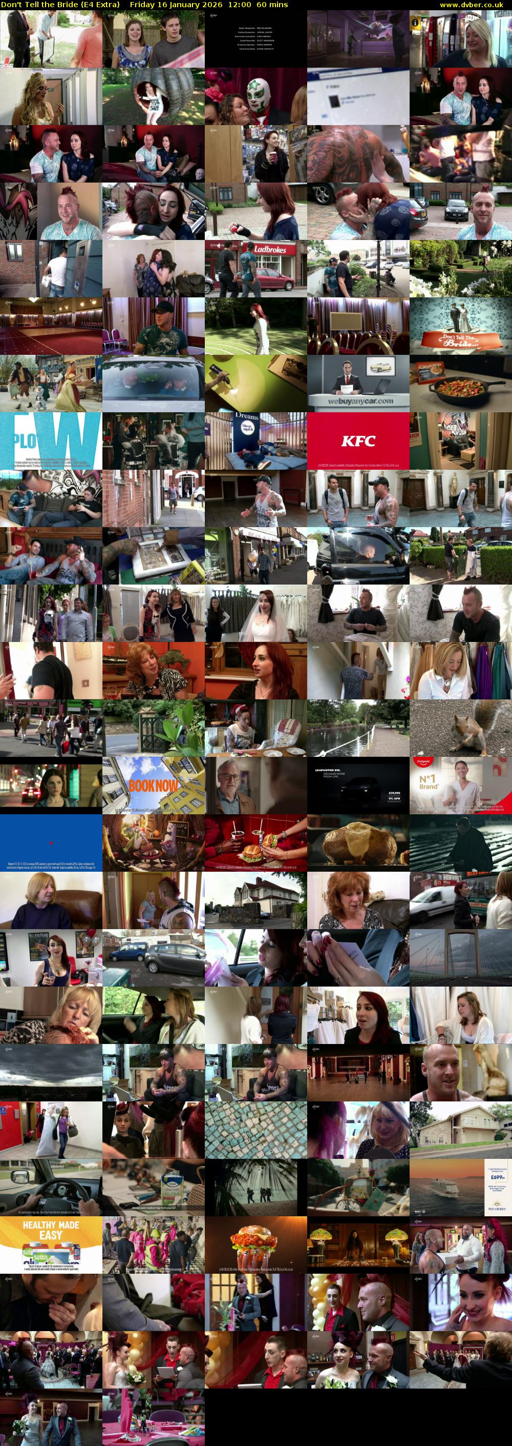 Don't Tell the Bride (E4 Extra) Friday 16 January 2026 12:00 - 13:00