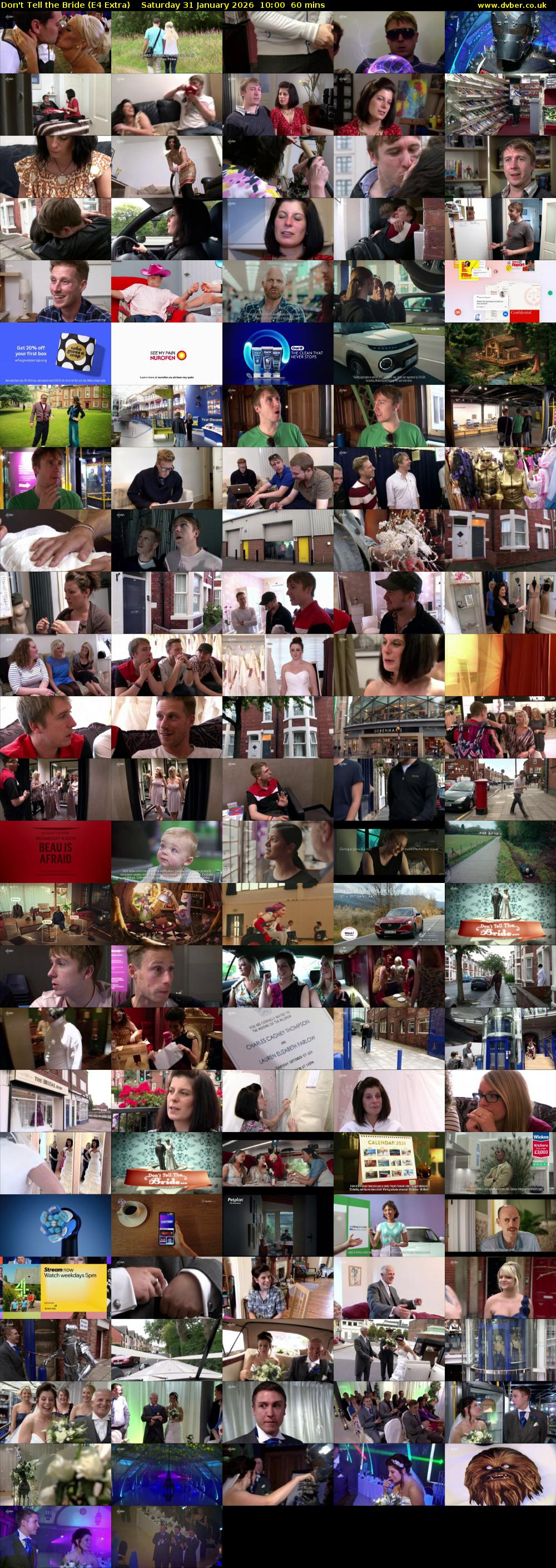 Don't Tell the Bride (E4 Extra) Saturday 31 January 2026 10:00 - 11:00