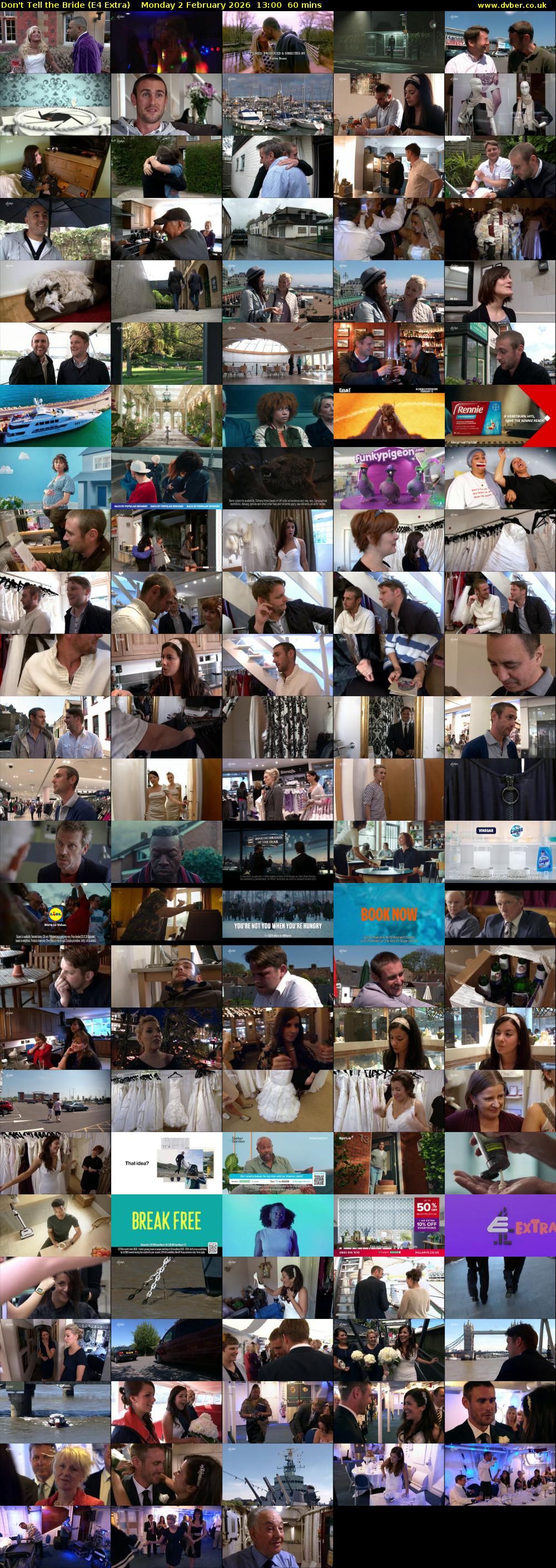 Don't Tell the Bride (E4 Extra) Monday 2 February 2026 13:00 - 14:00