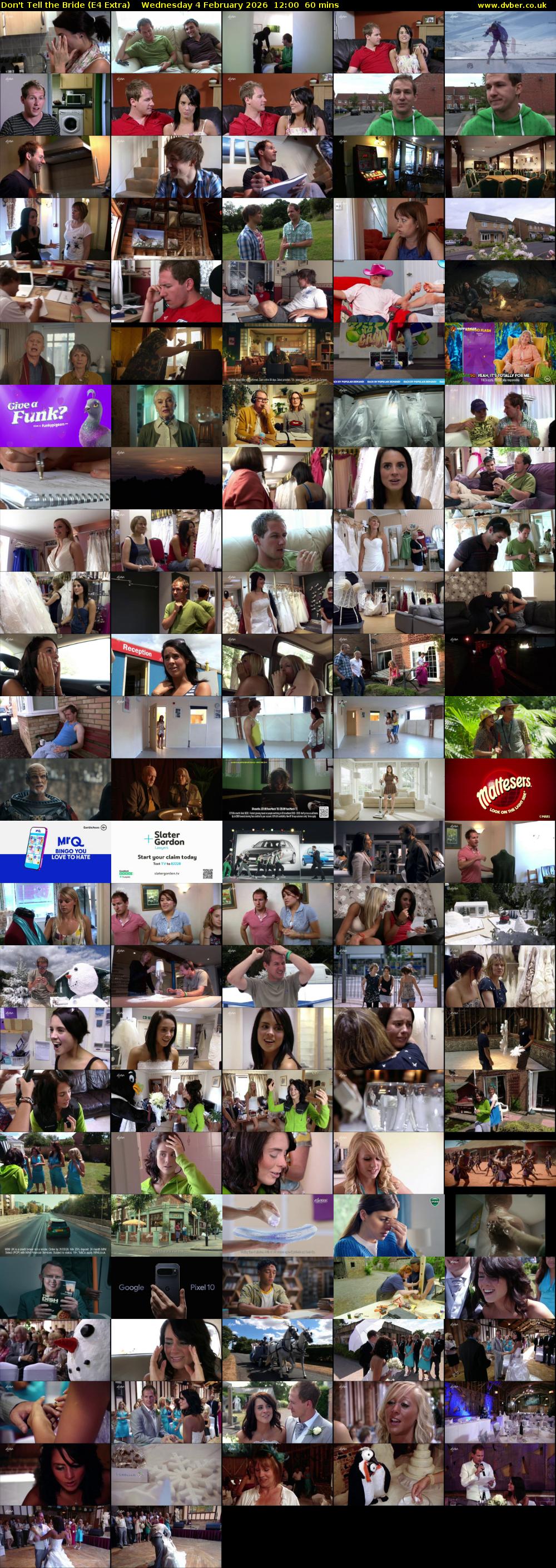 Don't Tell the Bride (E4 Extra) Wednesday 4 February 2026 12:00 - 13:00