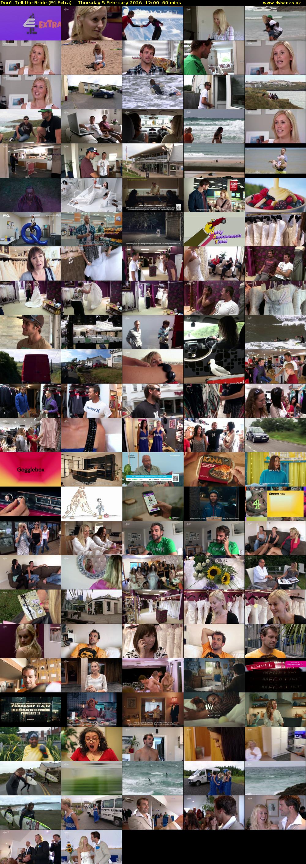 Don't Tell the Bride (E4 Extra) Thursday 5 February 2026 12:00 - 13:00
