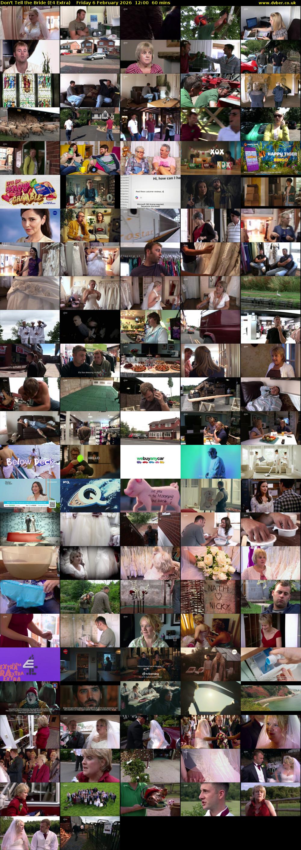 Don't Tell the Bride (E4 Extra) Friday 6 February 2026 12:00 - 13:00