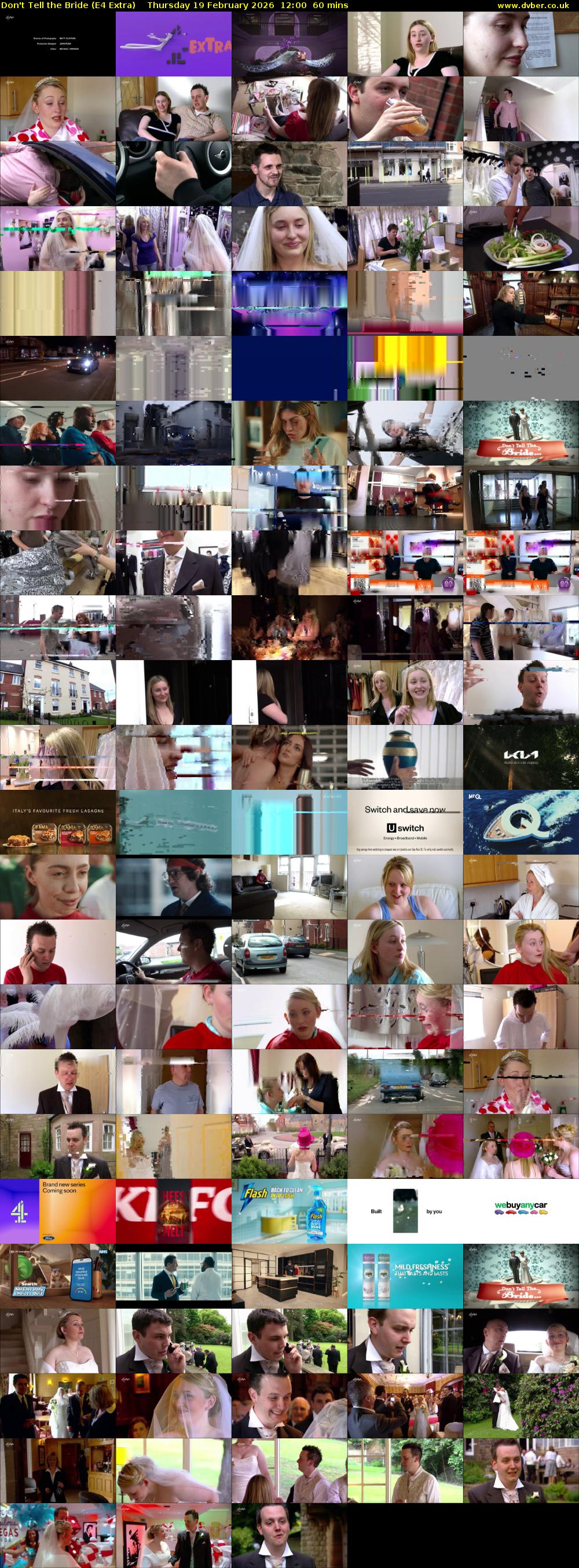 Don't Tell the Bride (E4 Extra) Thursday 19 February 2026 12:00 - 13:00