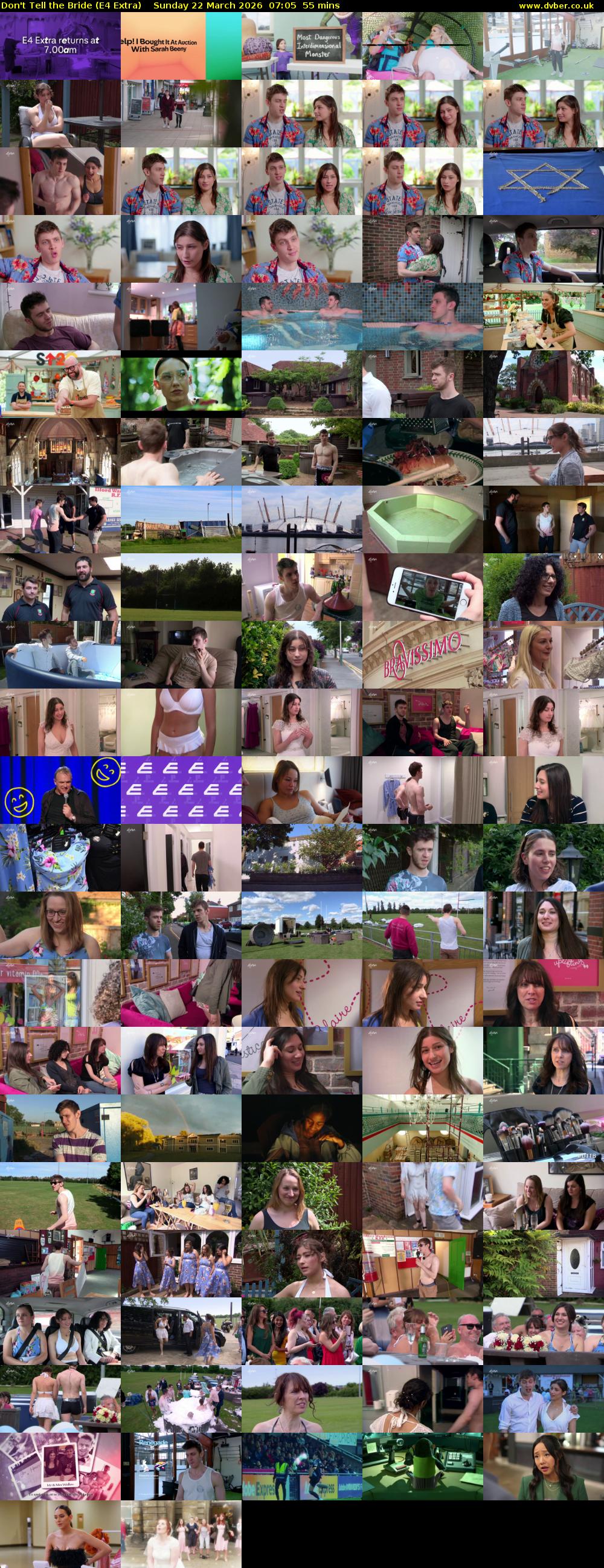 Don't Tell the Bride (E4 Extra) Sunday 22 March 2026 07:05 - 08:00