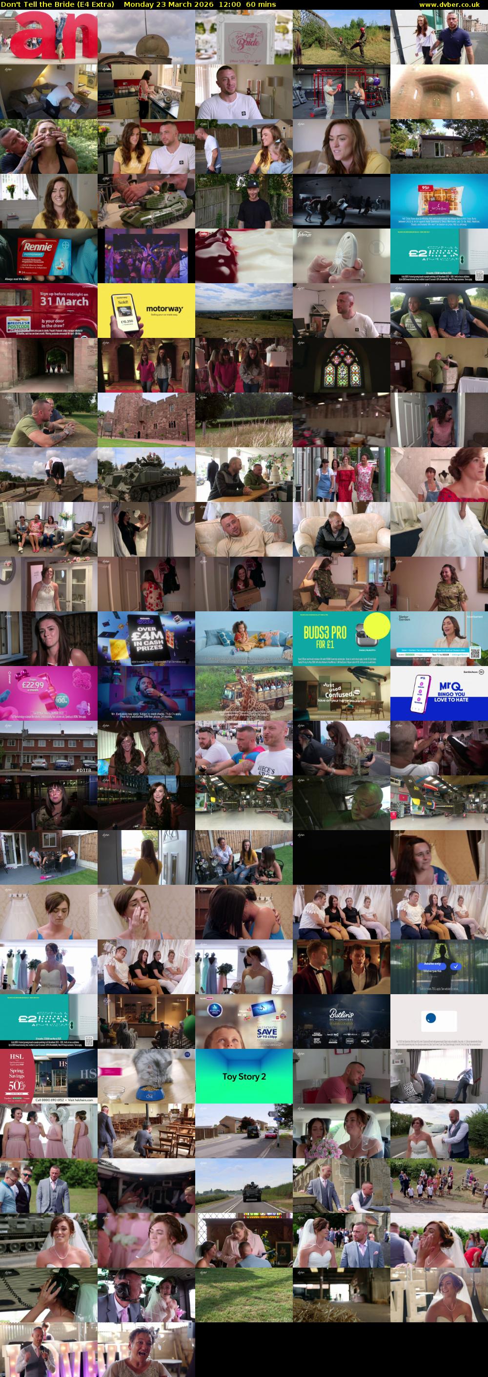 Don't Tell the Bride (E4 Extra) Monday 23 March 2026 12:00 - 13:00