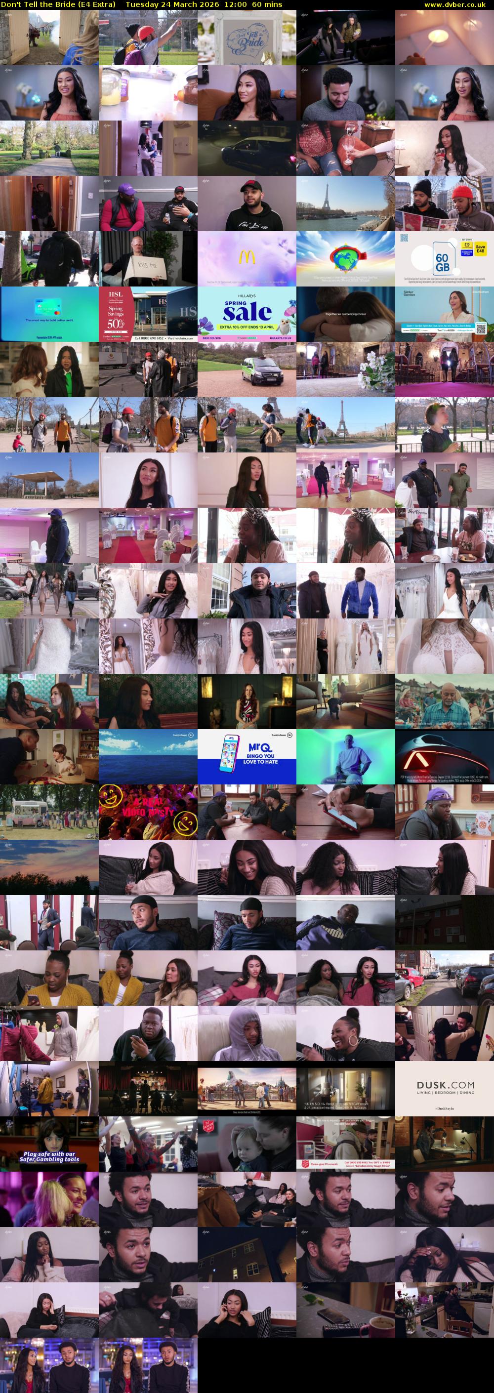 Don't Tell the Bride (E4 Extra) Tuesday 24 March 2026 12:00 - 13:00