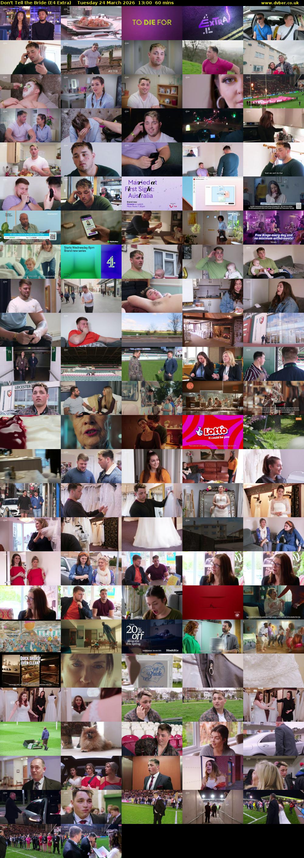 Don't Tell the Bride (E4 Extra) Tuesday 24 March 2026 13:00 - 14:00