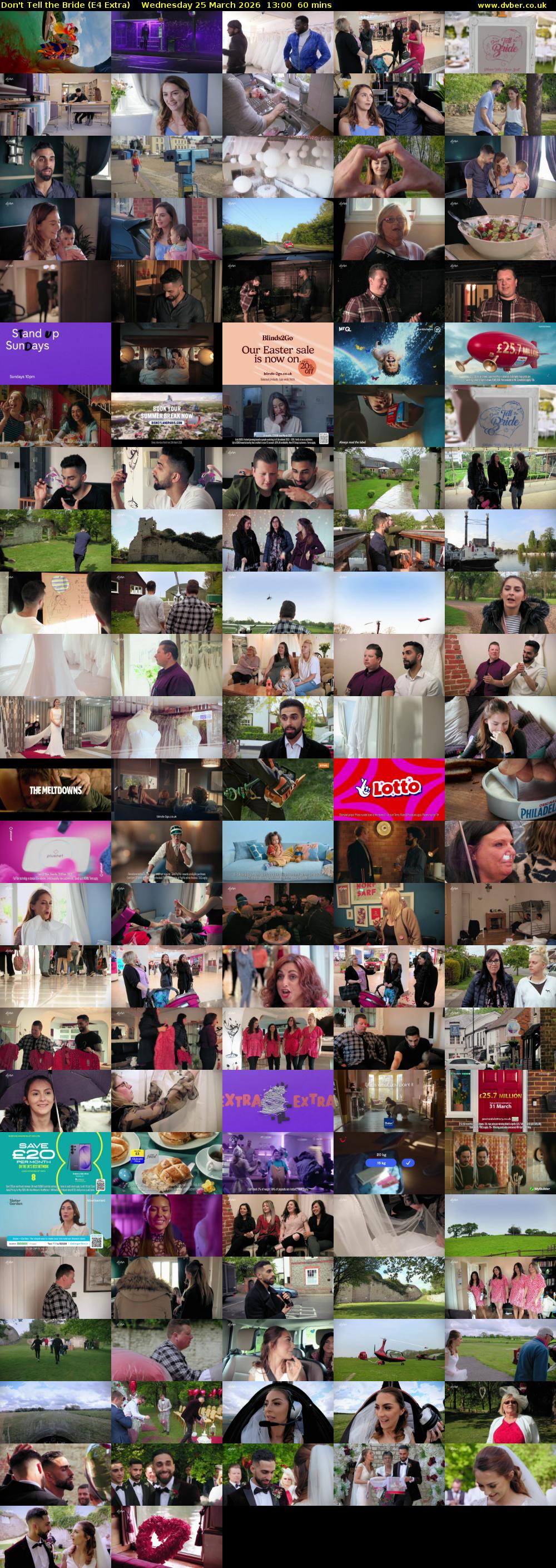 Don't Tell the Bride (E4 Extra) Wednesday 25 March 2026 13:00 - 14:00