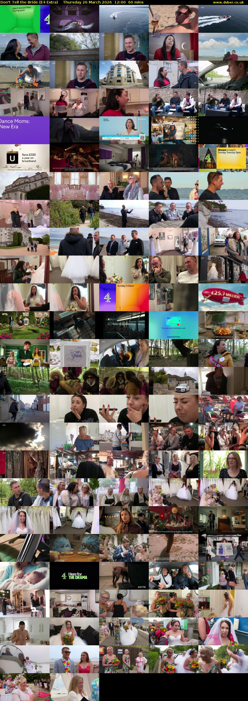 Don't Tell the Bride (E4 Extra) Thursday 26 March 2026 12:00 - 13:00