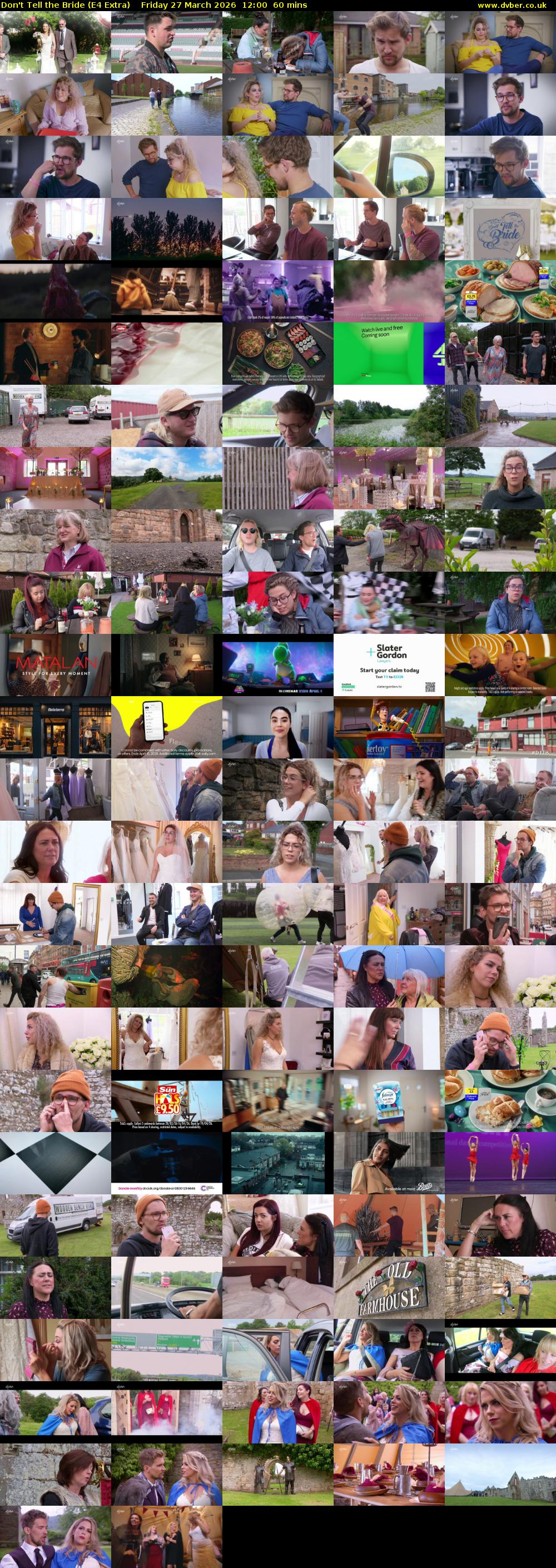 Don't Tell the Bride (E4 Extra) Friday 27 March 2026 12:00 - 13:00