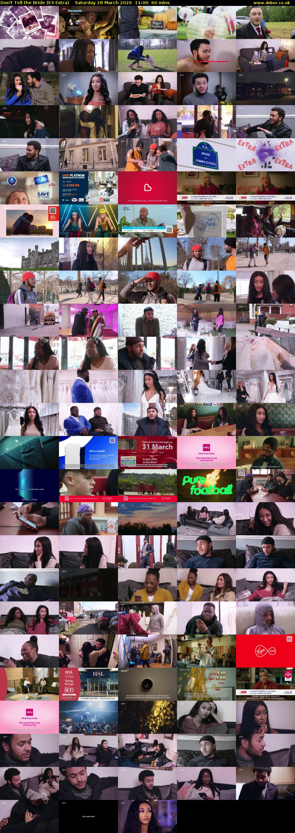 Don't Tell the Bride (E4 Extra) Saturday 28 March 2026 11:00 - 12:00