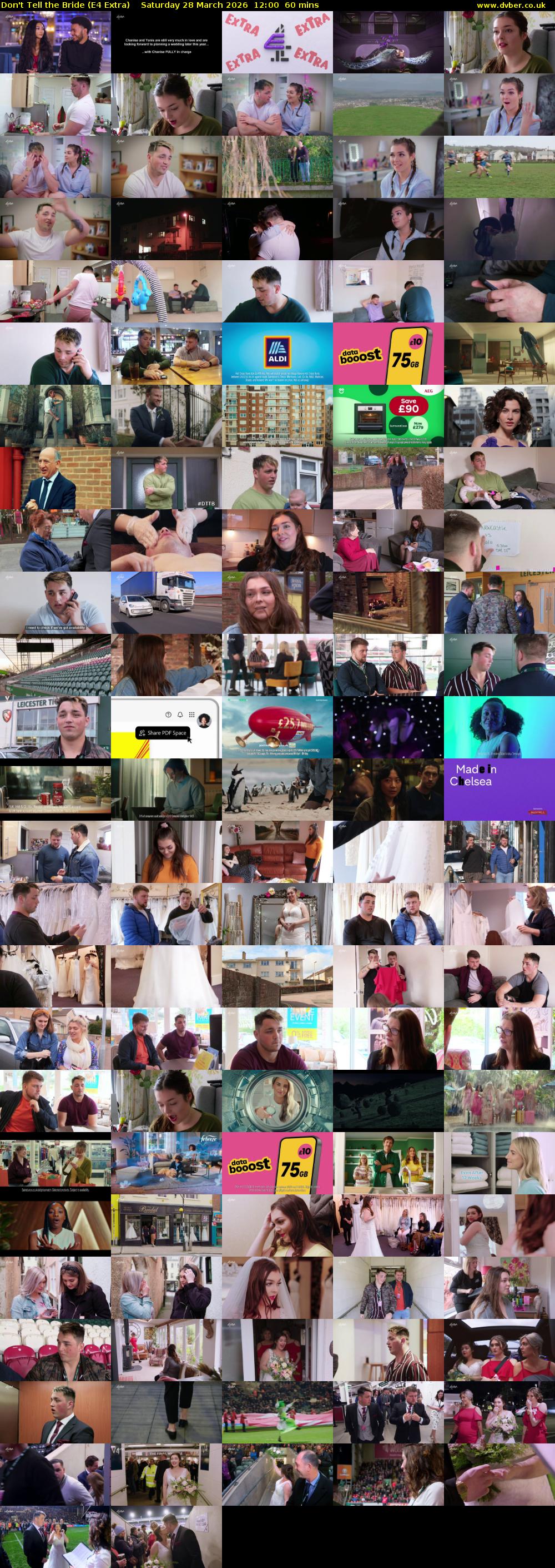 Don't Tell the Bride (E4 Extra) Saturday 28 March 2026 12:00 - 13:00