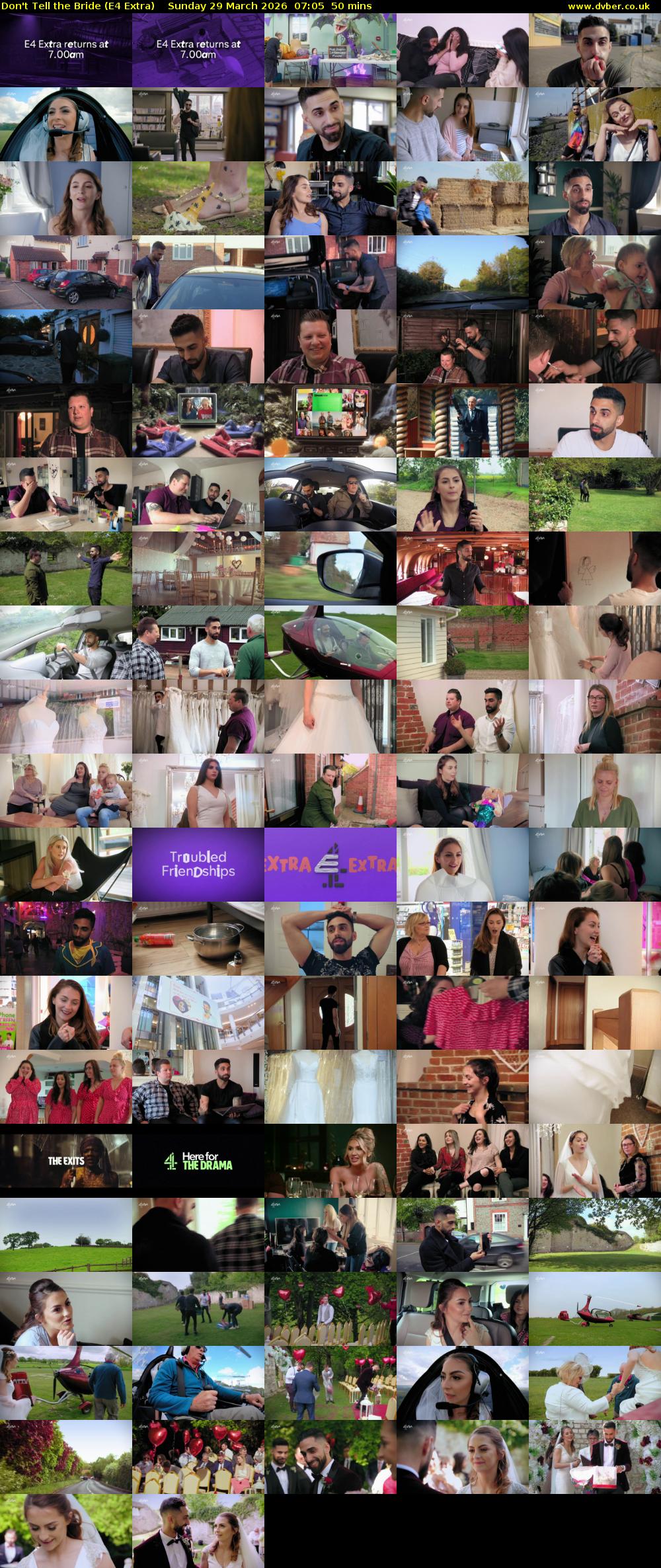 Don't Tell the Bride (E4 Extra) Sunday 29 March 2026 07:05 - 07:55