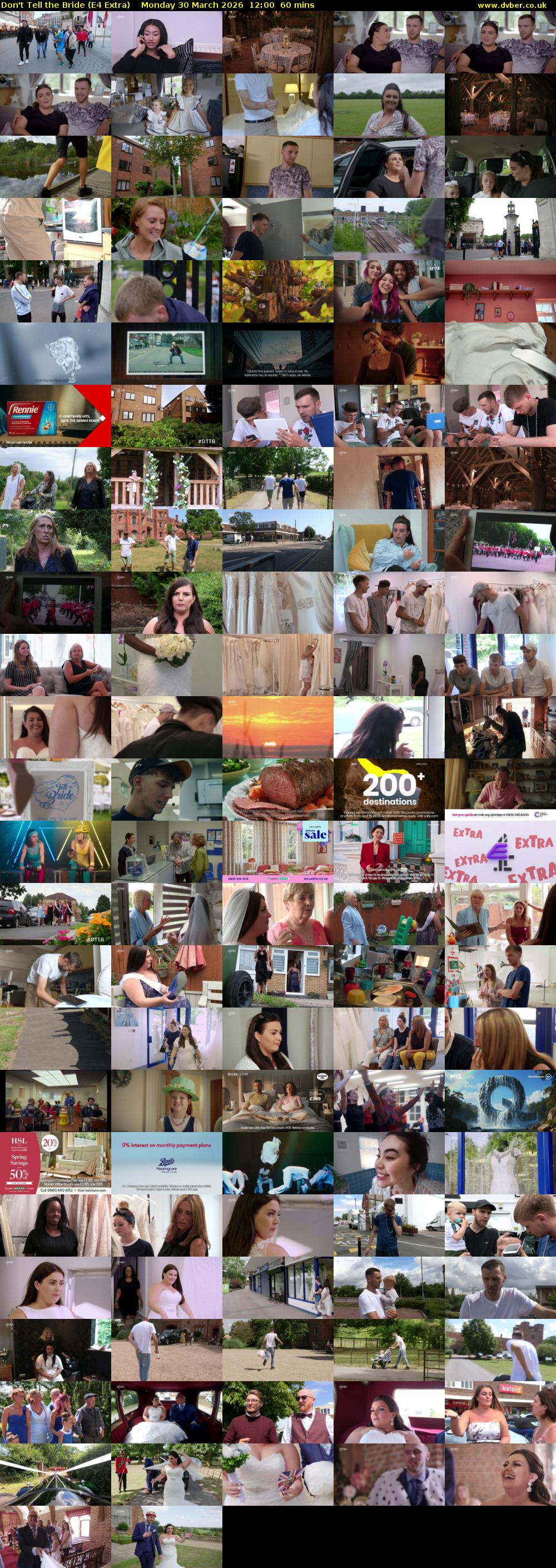 Don't Tell the Bride (E4 Extra) Monday 30 March 2026 12:00 - 13:00