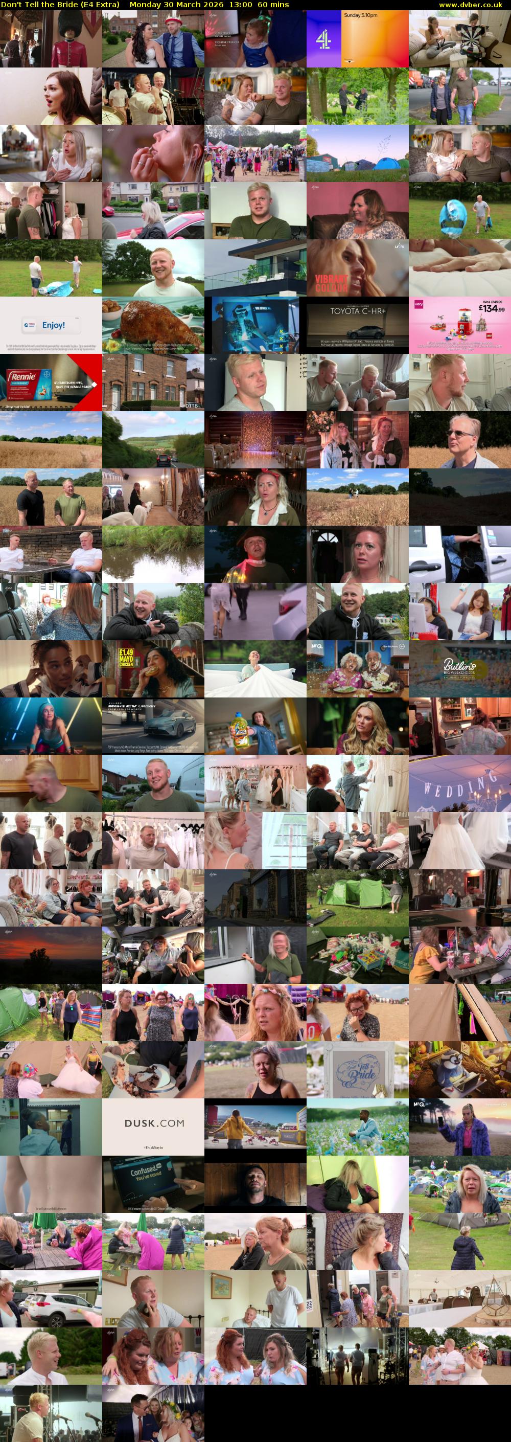 Don't Tell the Bride (E4 Extra) Monday 30 March 2026 13:00 - 14:00