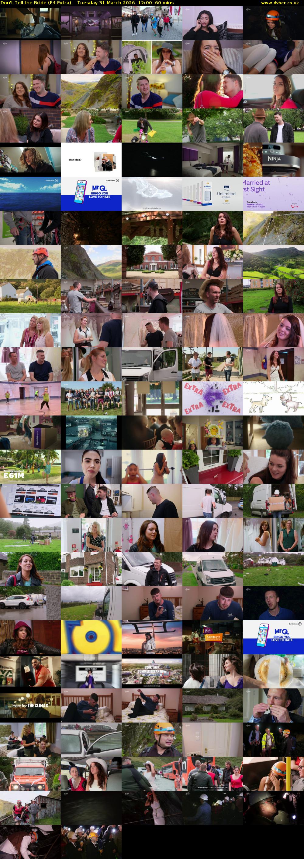 Don't Tell the Bride (E4 Extra) Tuesday 31 March 2026 12:00 - 13:00