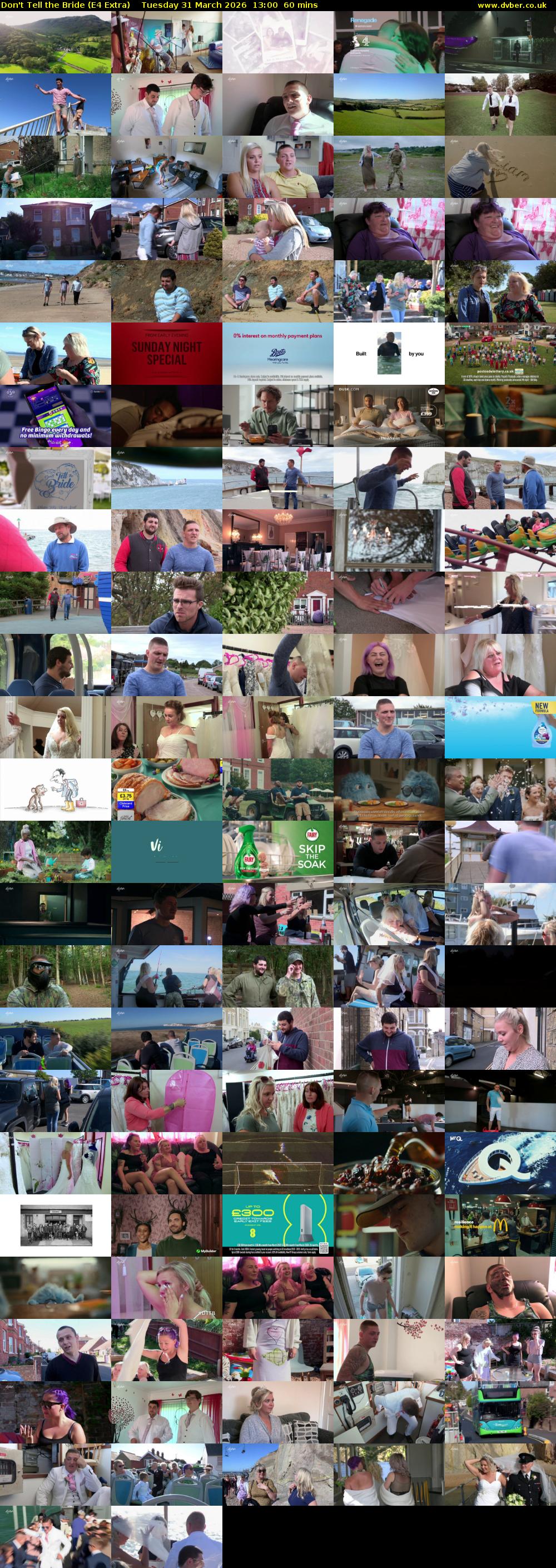 Don't Tell the Bride (E4 Extra) Tuesday 31 March 2026 13:00 - 14:00