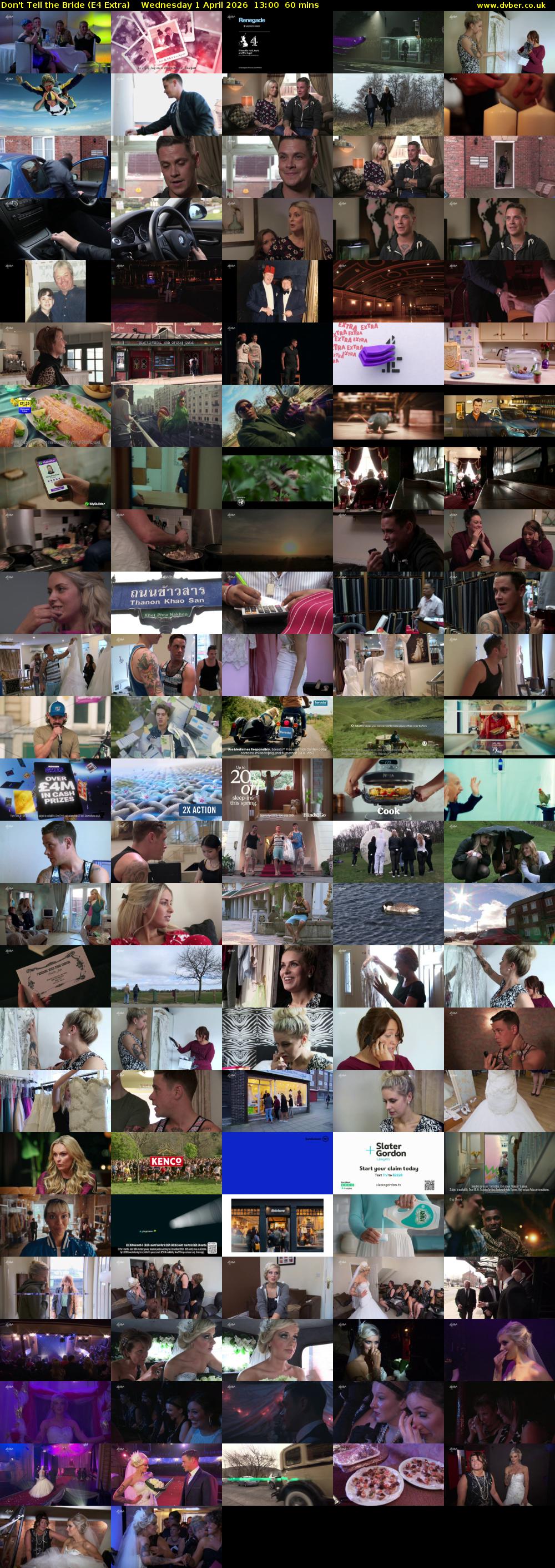 Don't Tell the Bride (E4 Extra) Wednesday 1 April 2026 13:00 - 14:00