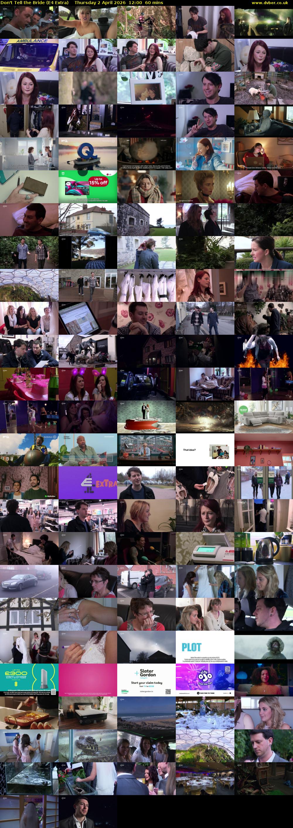 Don't Tell the Bride (E4 Extra) Thursday 2 April 2026 12:00 - 13:00