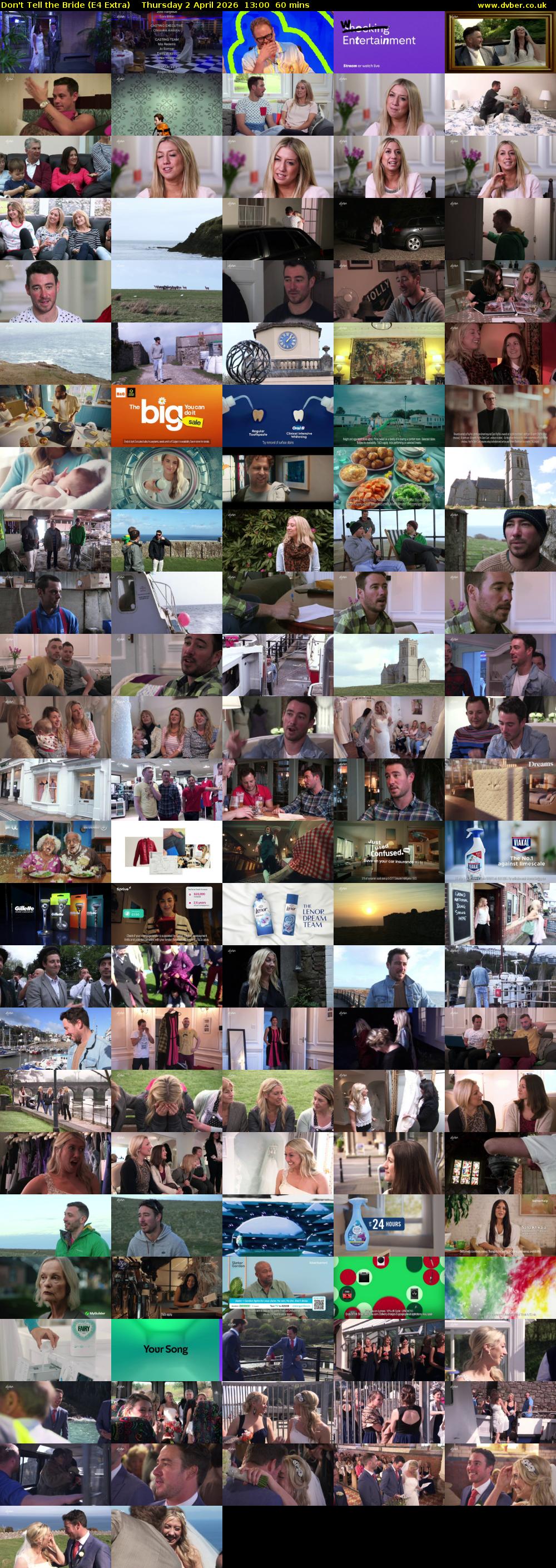Don't Tell the Bride (E4 Extra) Thursday 2 April 2026 13:00 - 14:00