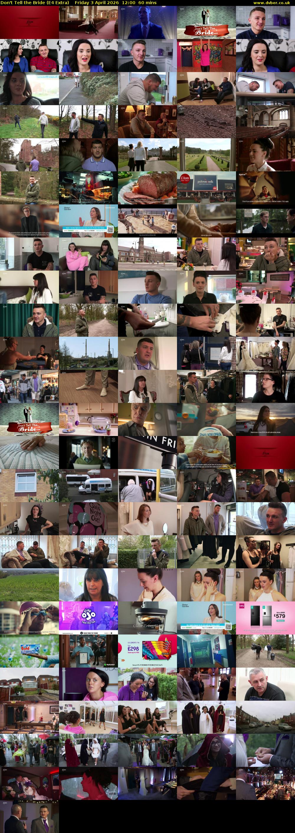 Don't Tell the Bride (E4 Extra) Friday 3 April 2026 12:00 - 13:00