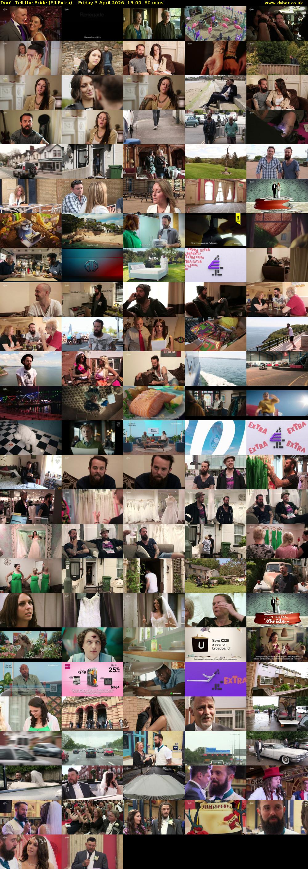 Don't Tell the Bride (E4 Extra) Friday 3 April 2026 13:00 - 14:00