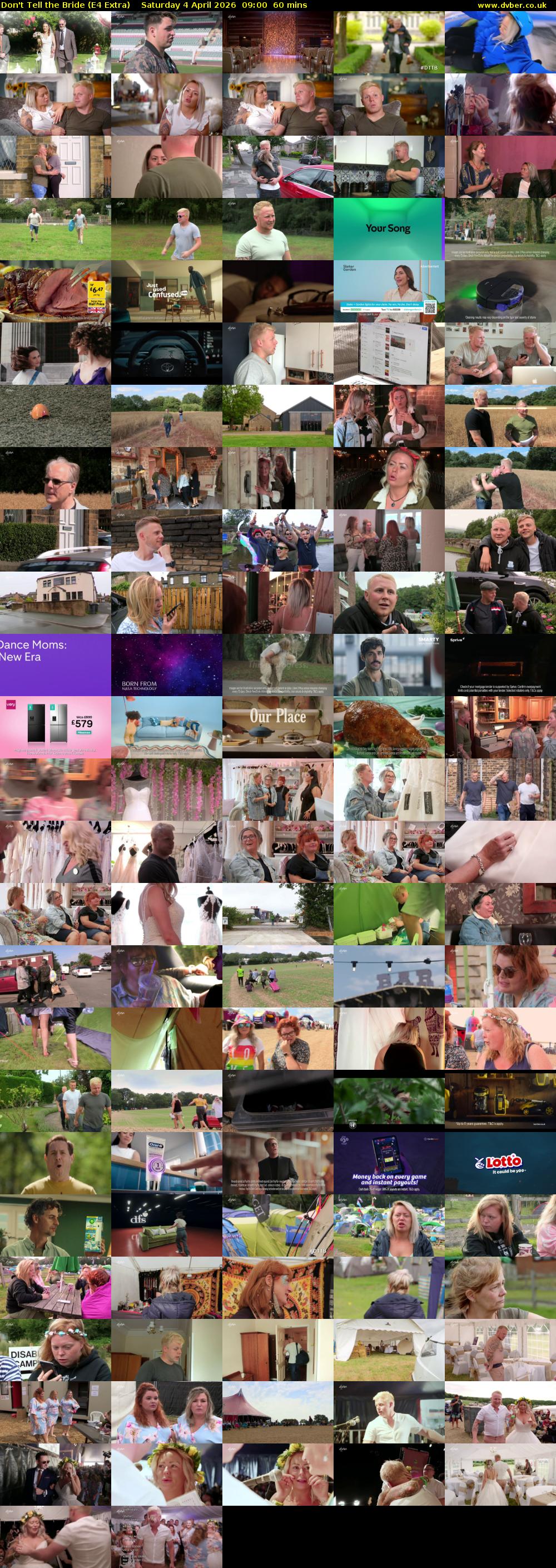 Don't Tell the Bride (E4 Extra) Saturday 4 April 2026 09:00 - 10:00