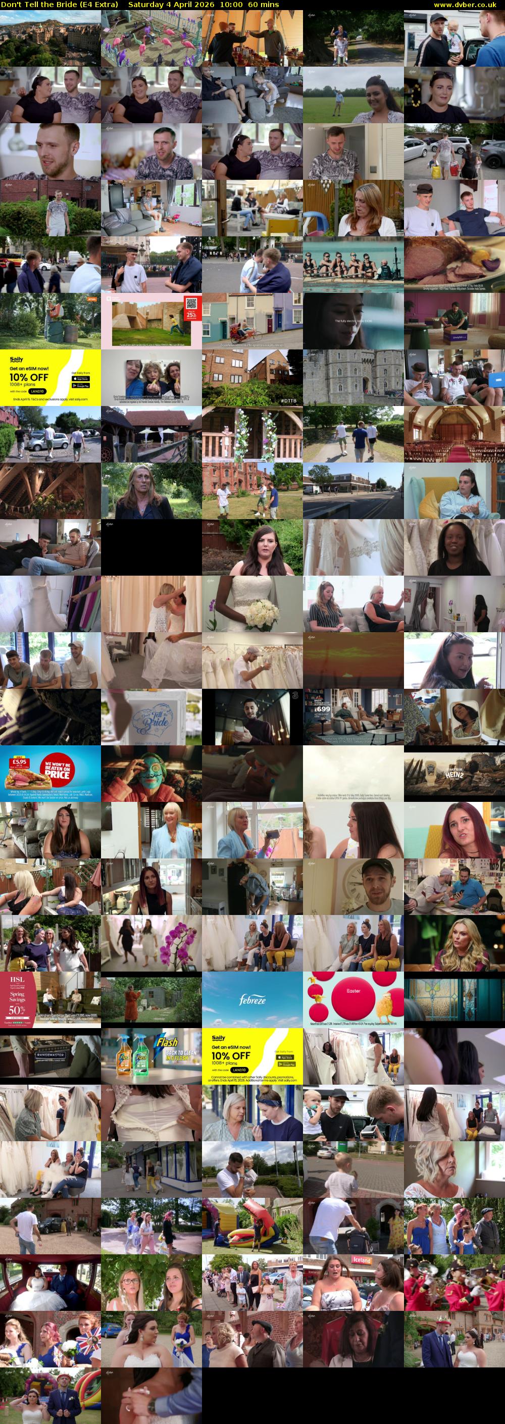 Don't Tell the Bride (E4 Extra) Saturday 4 April 2026 10:00 - 11:00