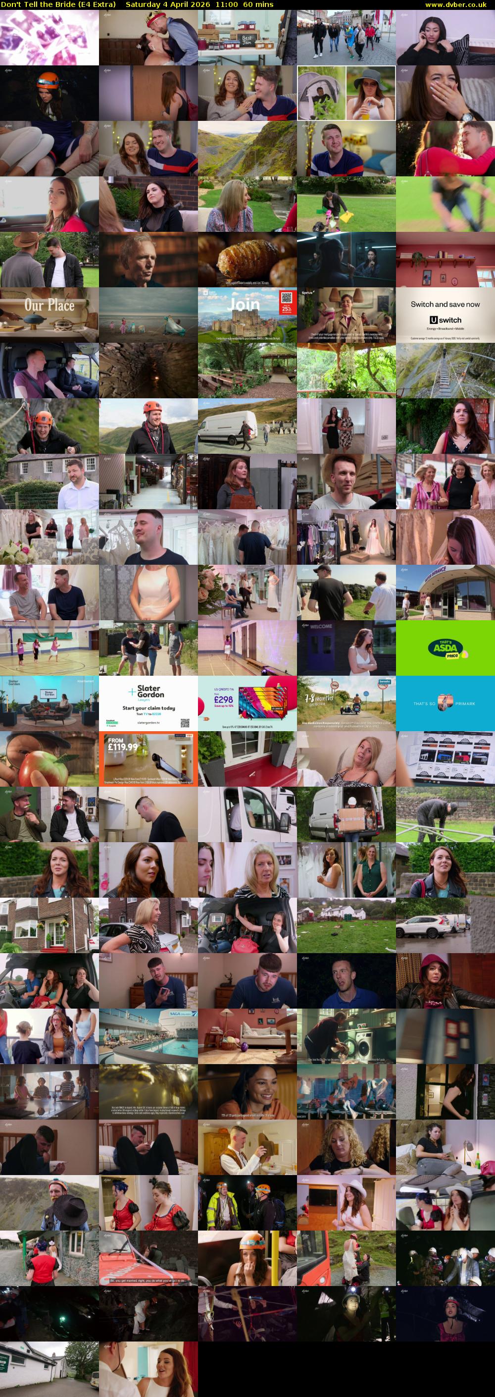 Don't Tell the Bride (E4 Extra) Saturday 4 April 2026 11:00 - 12:00