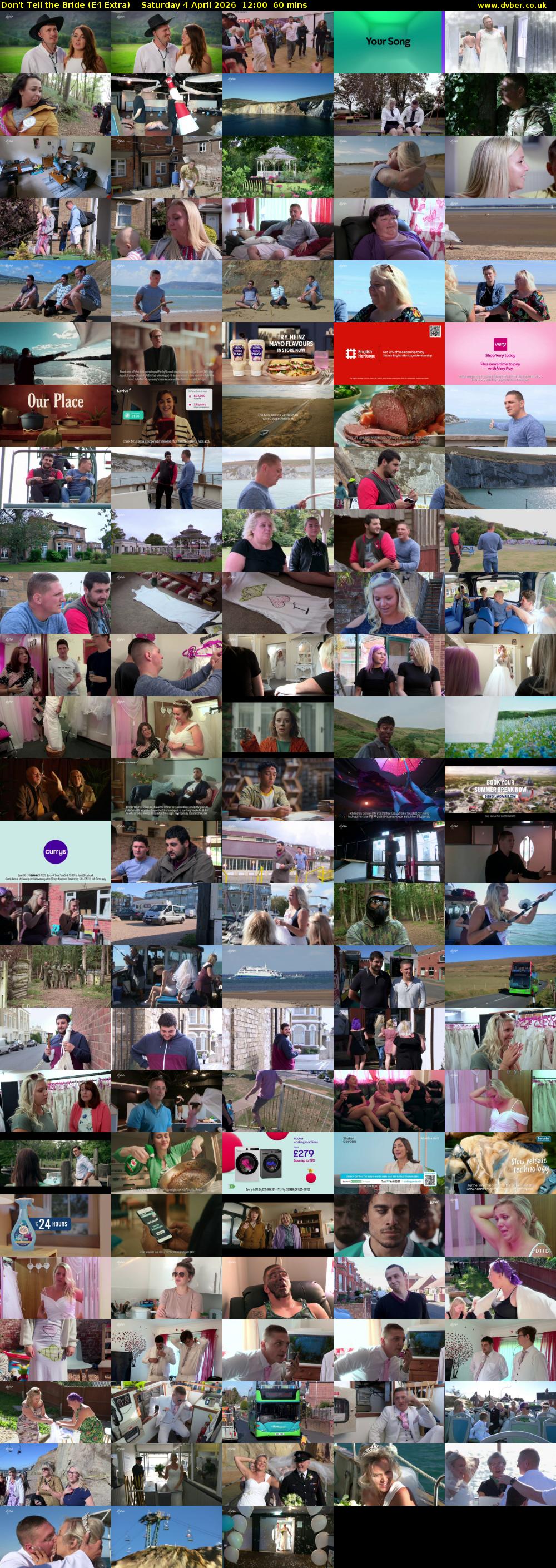 Don't Tell the Bride (E4 Extra) Saturday 4 April 2026 12:00 - 13:00