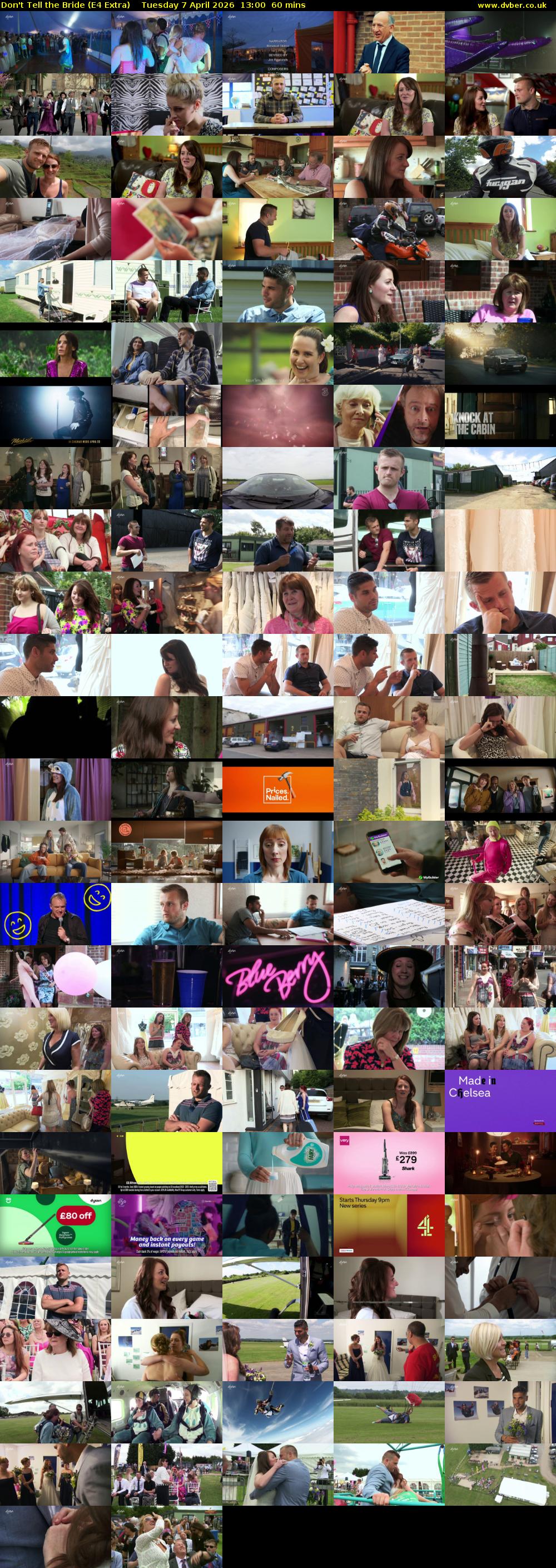 Don't Tell the Bride (E4 Extra) Tuesday 7 April 2026 13:00 - 14:00