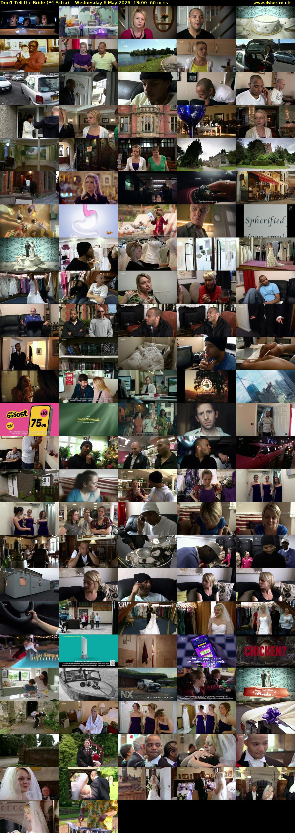 Don't Tell the Bride (E4 Extra) Wednesday 6 May 2026 13:00 - 14:00