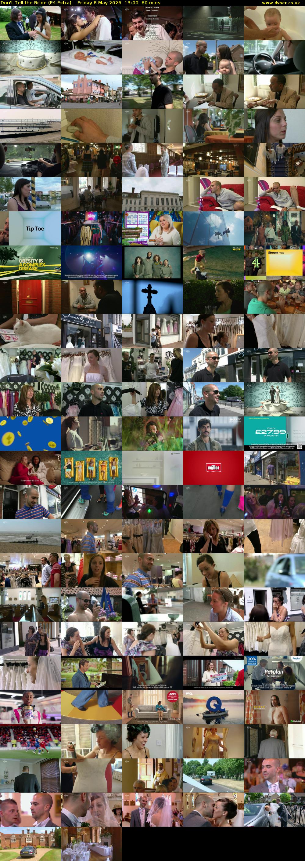 Don't Tell the Bride (E4 Extra) Friday 8 May 2026 13:00 - 14:00