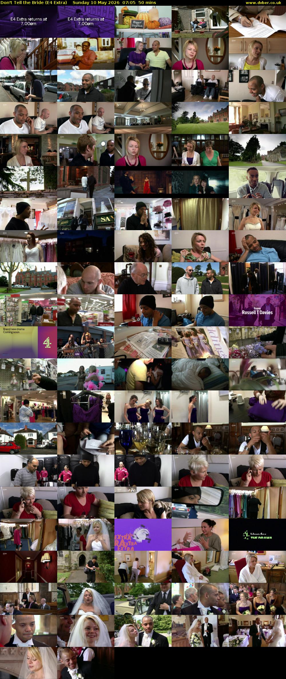 Don't Tell the Bride (E4 Extra) Sunday 10 May 2026 07:05 - 07:55