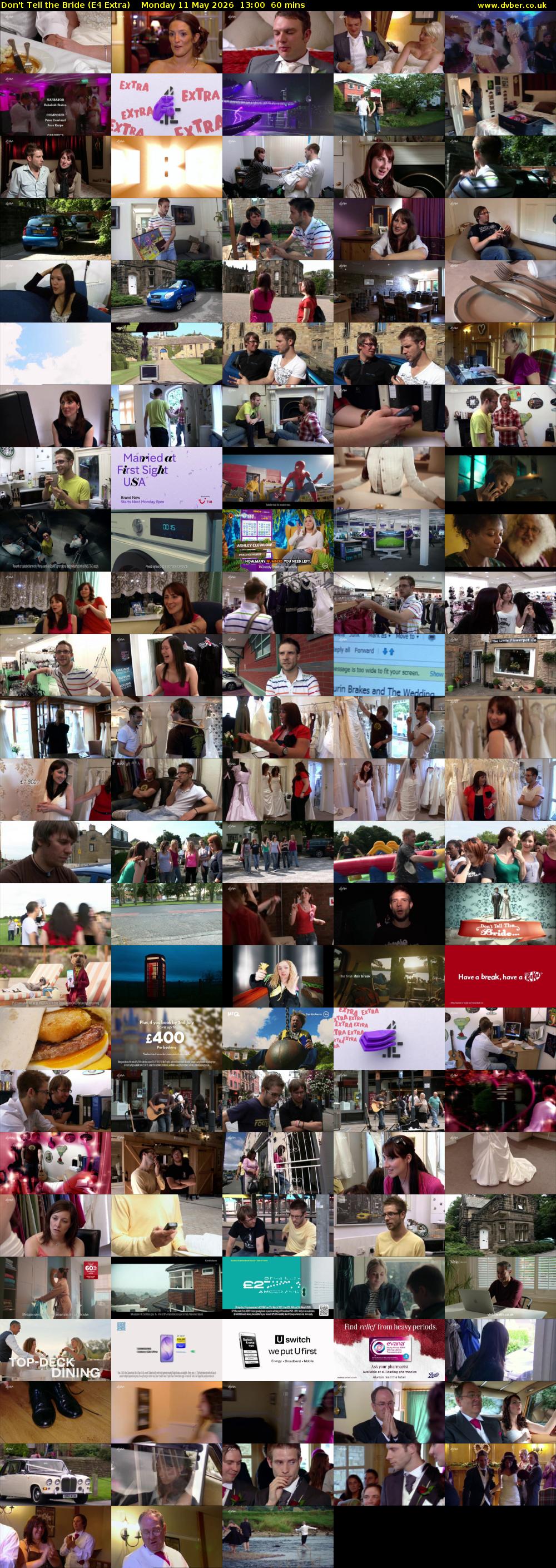 Don't Tell the Bride (E4 Extra) Monday 11 May 2026 13:00 - 14:00