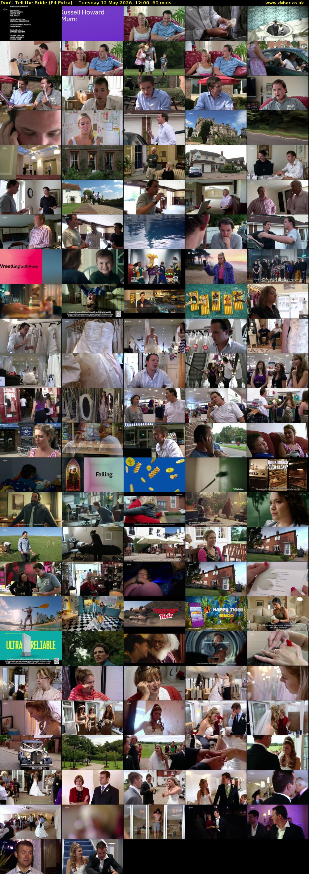Don't Tell the Bride (E4 Extra) Tuesday 12 May 2026 12:00 - 13:00
