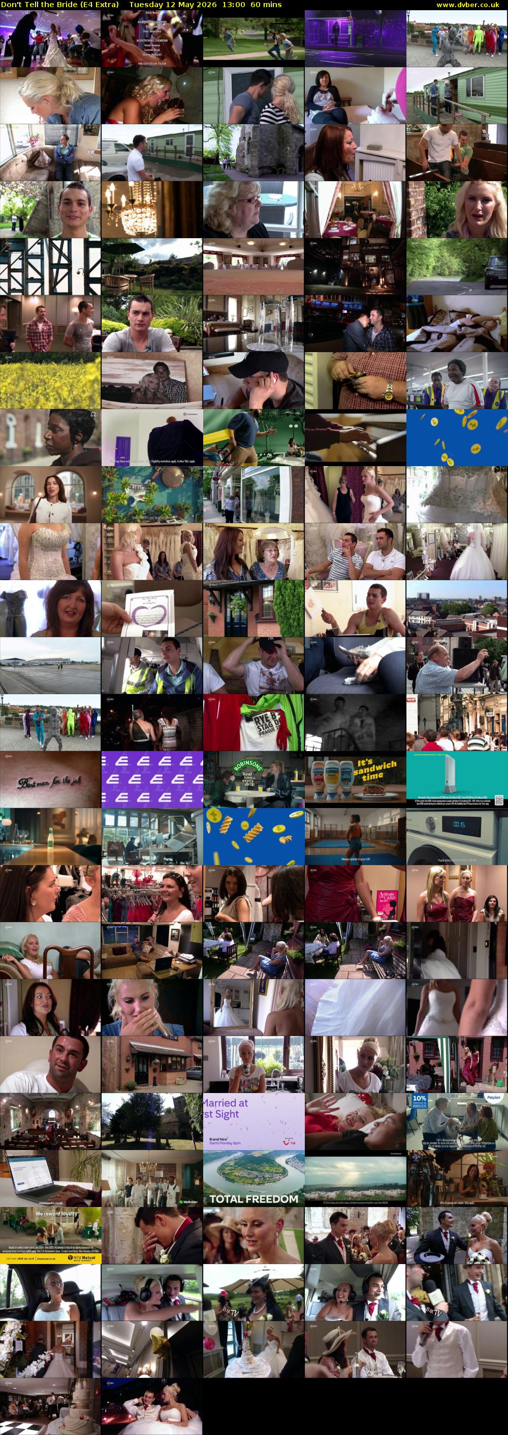Don't Tell the Bride (E4 Extra) Tuesday 12 May 2026 13:00 - 14:00