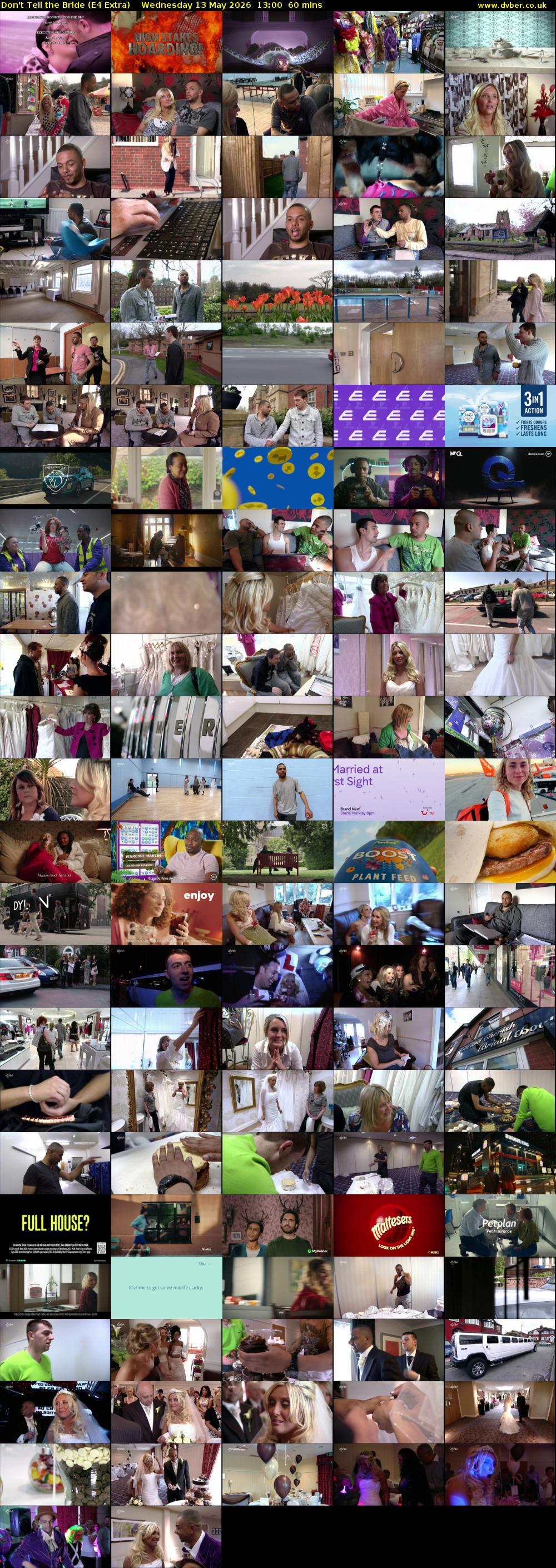 Don't Tell the Bride (E4 Extra) Wednesday 13 May 2026 13:00 - 14:00