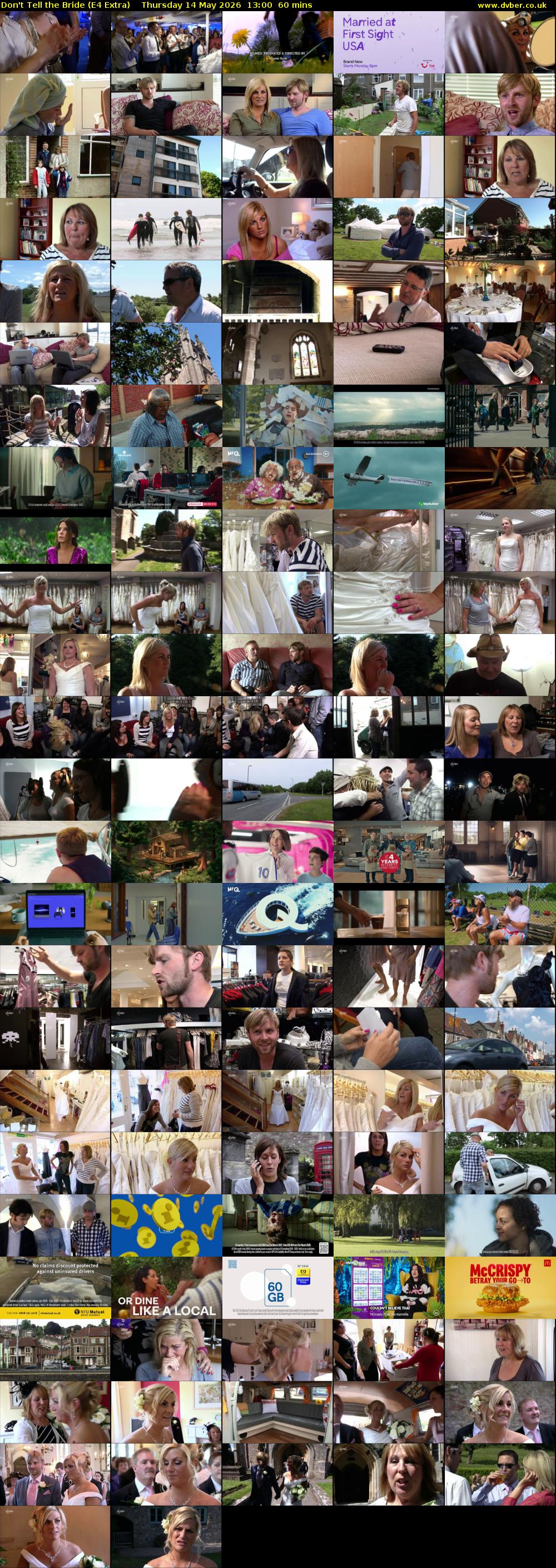 Don't Tell the Bride (E4 Extra) Thursday 14 May 2026 13:00 - 14:00