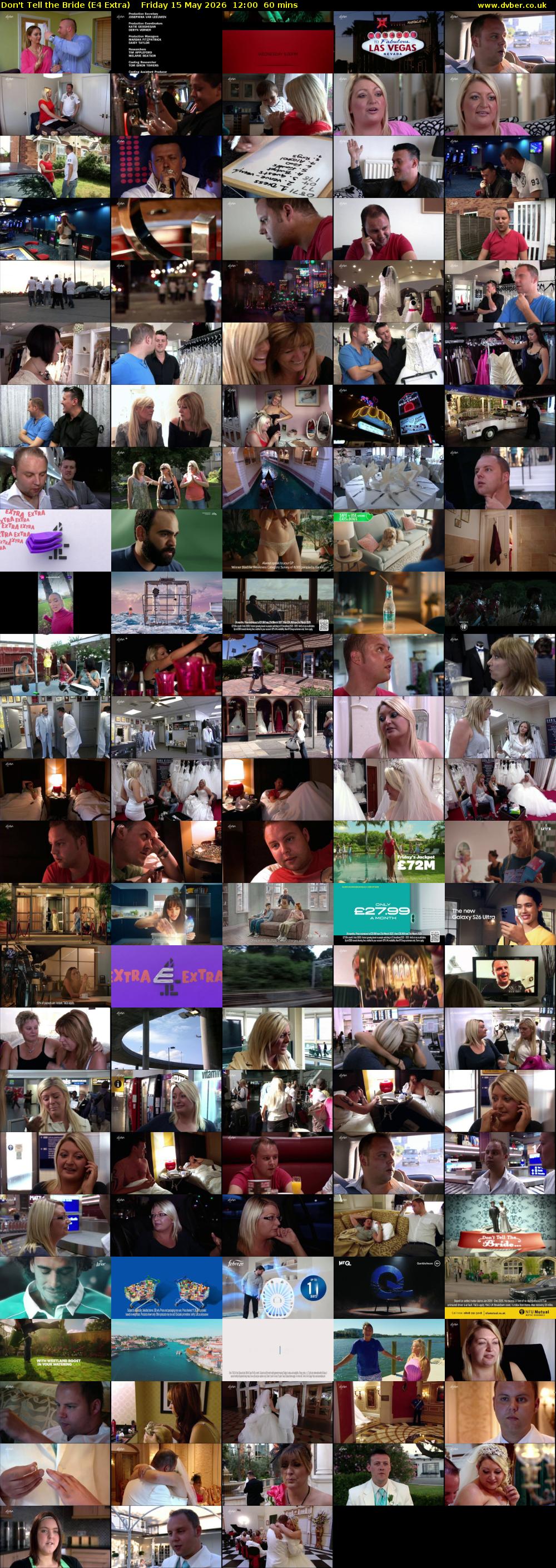 Don't Tell the Bride (E4 Extra) Friday 15 May 2026 12:00 - 13:00