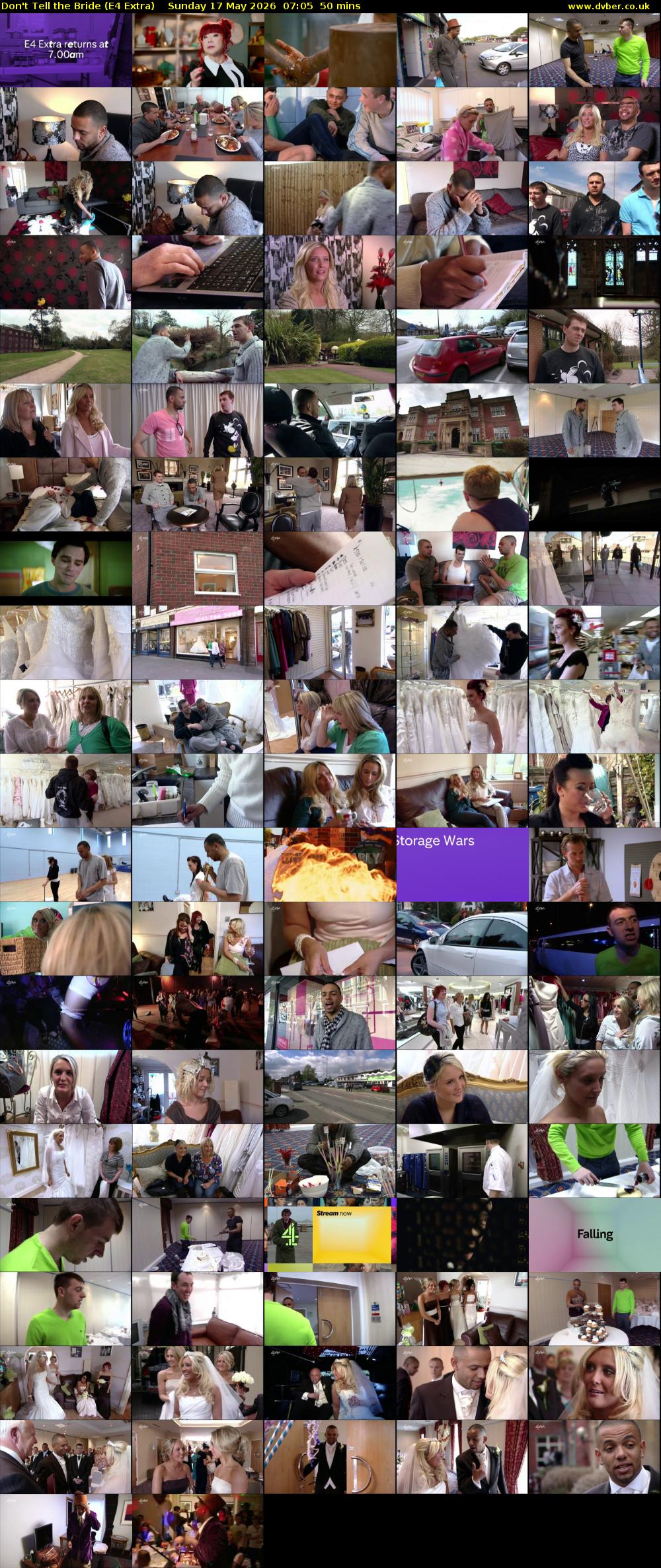 Don't Tell the Bride (E4 Extra) Sunday 17 May 2026 07:05 - 07:55