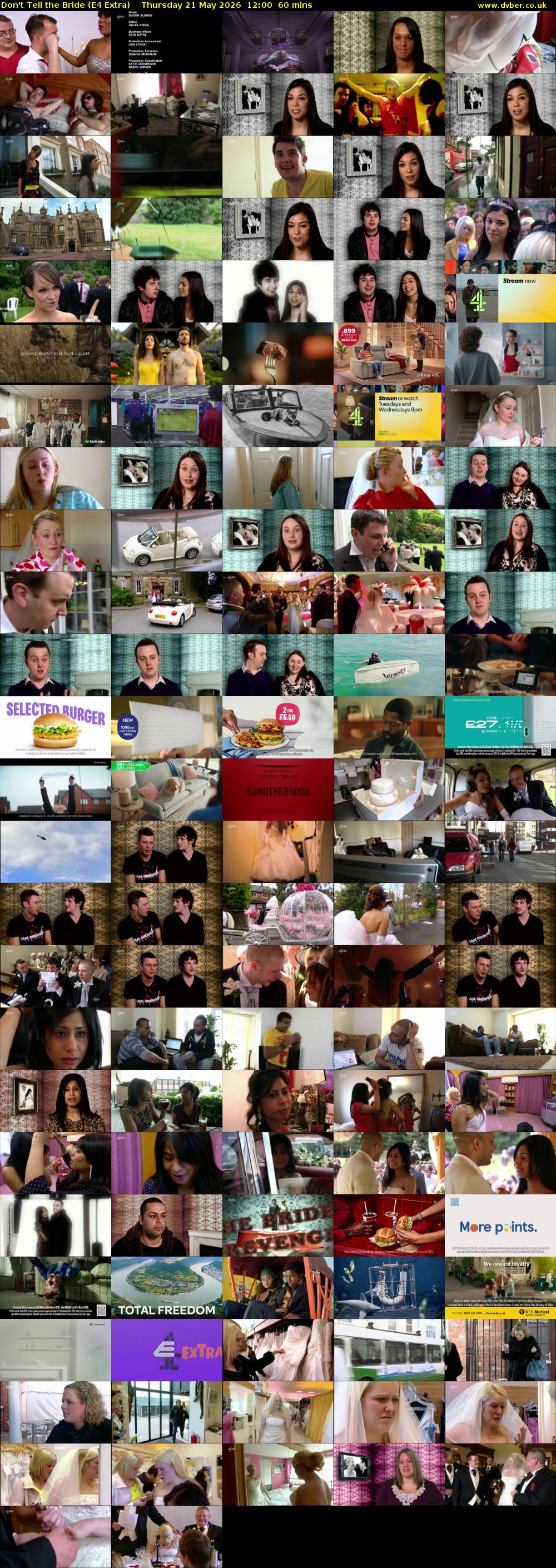 Don't Tell the Bride (E4 Extra) Thursday 21 May 2026 12:00 - 13:00
