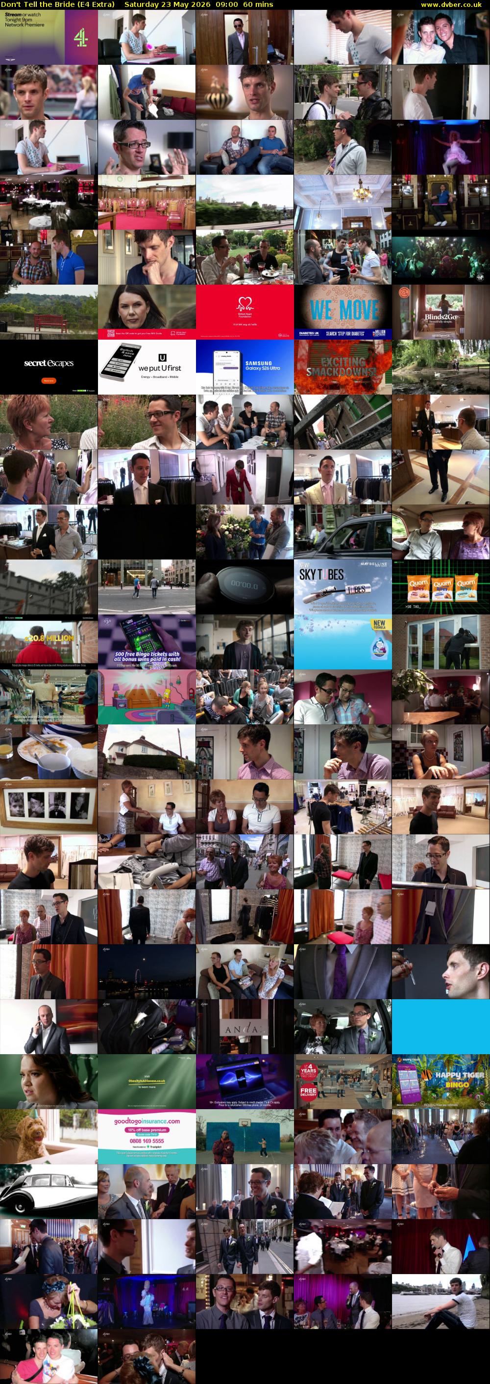 Don't Tell the Bride (E4 Extra) Saturday 23 May 2026 09:00 - 10:00