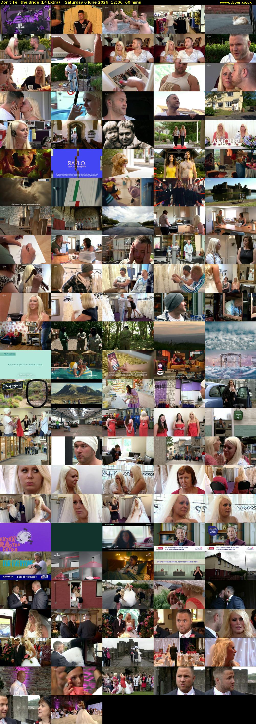 Don't Tell the Bride (E4 Extra) Saturday 6 June 2026 12:00 - 13:00