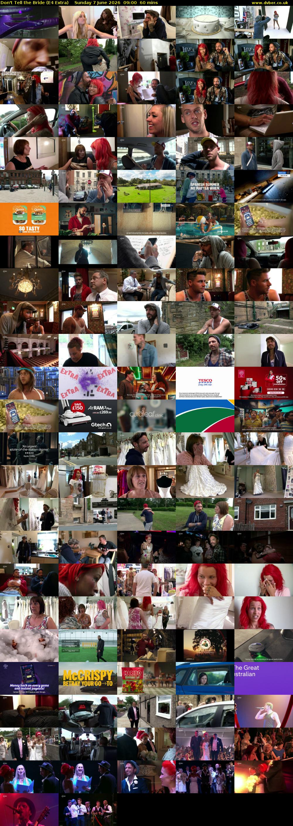 Don't Tell the Bride (E4 Extra) Sunday 7 June 2026 09:00 - 10:00